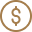Brown dollar icon